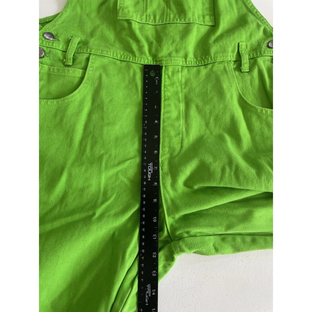 Vintage WATCH L.A. Overalls Womens XL Cotton Denim Jeans GREEN Bibs USA 90s - Picture 5 of 13